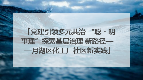 党建引领多元共治 “聪・明事理”探索基层治理 新路径——月湖区化工厂社区新实践