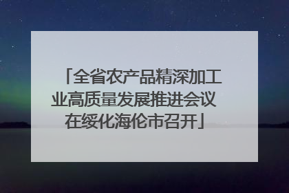 全省农产品精深加工业高质量发展推进会议在绥化海伦市召开