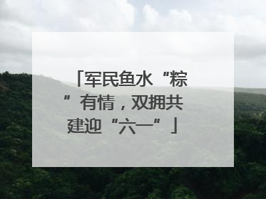 军民鱼水“粽”有情，双拥共建迎“六一”