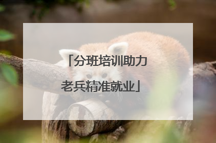 分班培训助力老兵精准就业