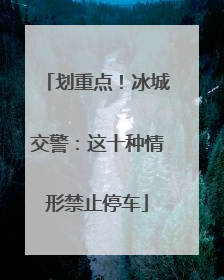 划重点！冰城交警：这十种情形禁止停车