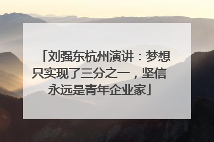 刘强东杭州演讲：梦想只实现了三分之一，坚信永远是青年企业家