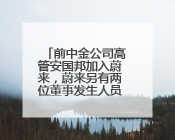前中金公司高管安国邦加入蔚来，蔚来另有两位董事发生人员变更