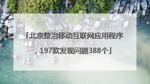 北京整治移动互联网应用程序，197款发现问题388个