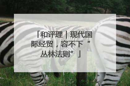 和评理｜现代国际经贸，容不下“丛林法则”