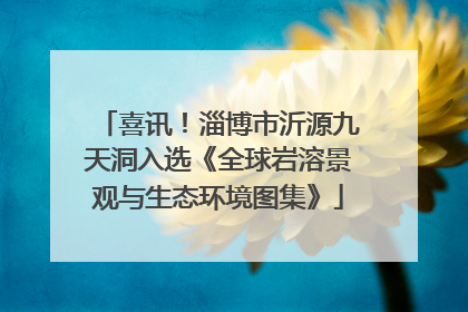 喜讯！淄博市沂源九天洞入选《全球岩溶景观与生态环境图集》
