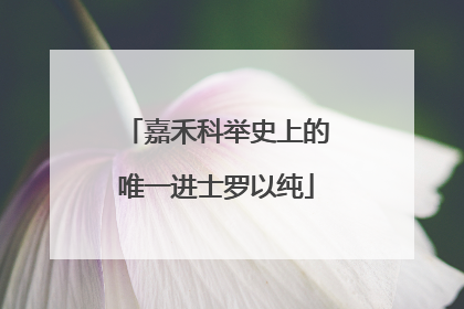 嘉禾科举史上的唯一进士罗以纯