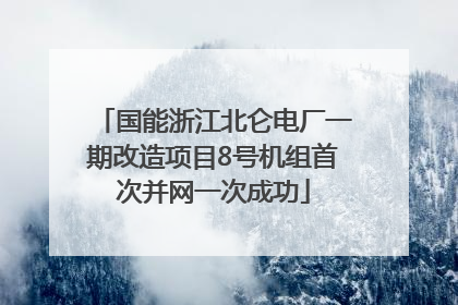 国能浙江北仑电厂一期改造项目8号机组首次并网一次成功