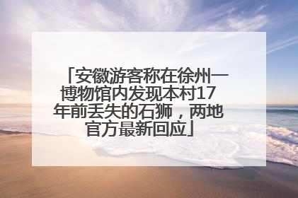 安徽游客称在徐州一博物馆内发现本村17年前丢失的石狮，两地官方最新回应