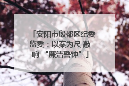 安阳市殷都区纪委监委：以案为尺 敲响 “廉洁警钟”