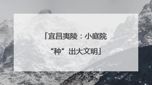宜昌夷陵：小庭院“种”出大文明