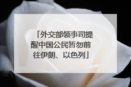 外交部领事司提醒中国公民暂勿前往伊朗、以色列
