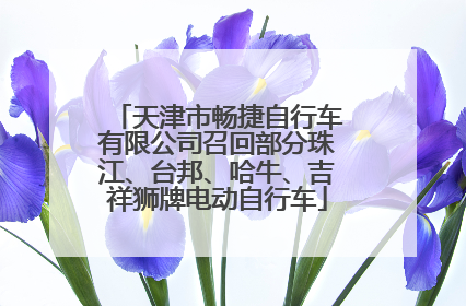 天津市畅捷自行车有限公司召回部分珠江、台邦、哈牛、吉祥狮牌电动自行车