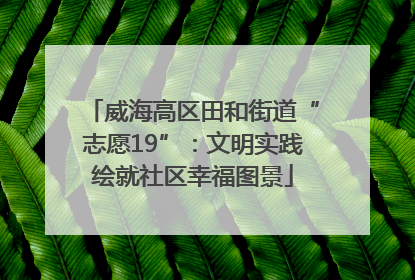 威海高区田和街道“志愿19”：文明实践绘就社区幸福图景