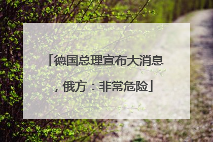 德国总理宣布大消息，俄方：非常危险