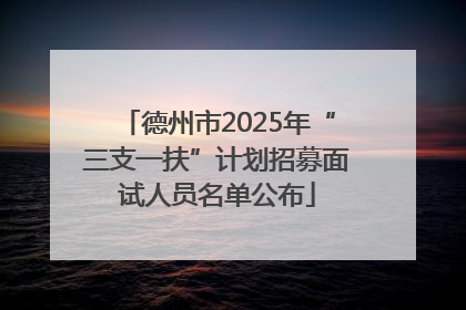 德州市2025年“三支一扶”计划招募面试人员名单公布