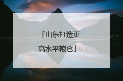 山东打造更高水平粮仓