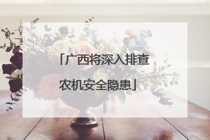 广西将深入排查农机安全隐患