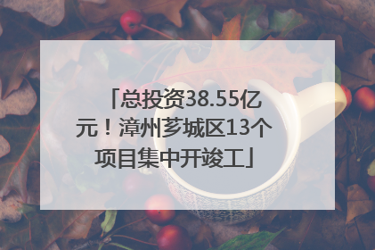 总投资38.55亿元！漳州芗城区13个项目集中开竣工