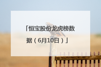 恒宝股份龙虎榜数据（6月10日）