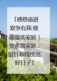 感恩奋进 双争有我·致敬最美家庭｜贺彦霞家庭：银针彩线绣出好日子