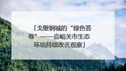 戈壁钢城的“绿色答卷”——嘉峪关市生态环境持续改善观察