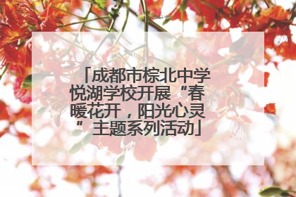 成都市棕北中学悦湖学校开展“春暖花开，阳光心灵”主题系列活动
