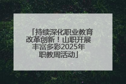 持续深化职业教育改革创新！山职开展丰富多彩2025年职教周活动