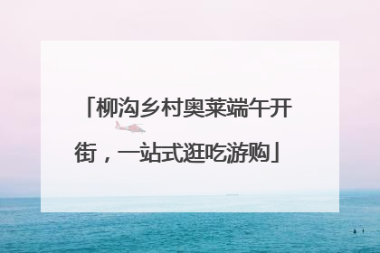 柳沟乡村奥莱端午开街，一站式逛吃游购