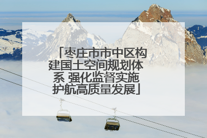 枣庄市市中区构建国土空间规划体系 强化监督实施护航高质量发展