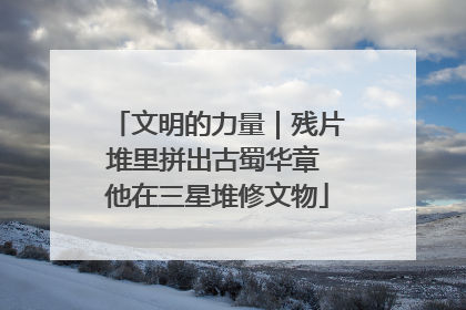 文明的力量｜残片堆里拼出古蜀华章 他在三星堆修文物
