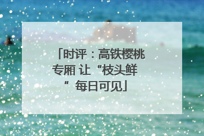 时评：高铁樱桃专厢 让“枝头鲜”每日可见