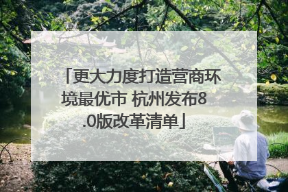 更大力度打造营商环境最优市 杭州发布8.0版改革清单