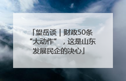 望岳谈｜财政50条“大动作”，这是山东发展民企的决心