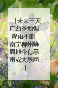 未来三天广西多地强降雨不断 南宁柳州等局地今有暴雨或大暴雨