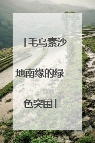 毛乌素沙地南缘的绿色突围