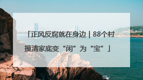 正风反腐就在身边｜88个村摸清家底变“闲”为“宝”