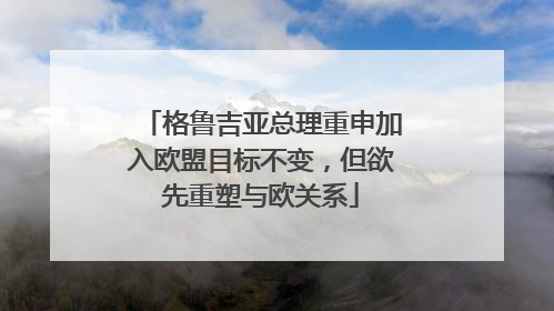 格鲁吉亚总理重申加入欧盟目标不变，但欲先重塑与欧关系
