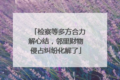 检察等多方合力解心结，邻里财物侵占纠纷化解了