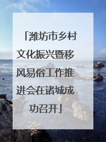 潍坊市乡村文化振兴暨移风易俗工作推进会在诸城成功召开