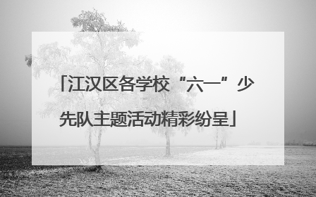 江汉区各学校“六一”少先队主题活动精彩纷呈