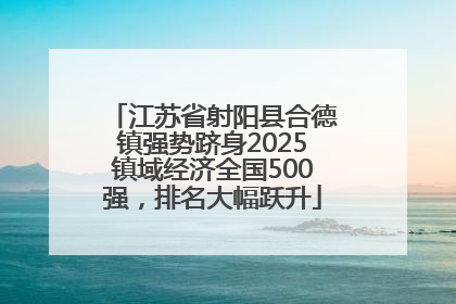 江苏省射阳县合德镇强势跻身2025镇域经济全国500强，排名大幅跃升