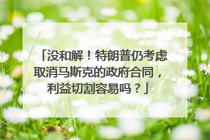 没和解！特朗普仍考虑取消马斯克的政府合同，利益切割容易吗？