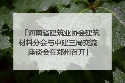 河南省建筑业协会建筑材料分会与中建三局交流座谈会在郑州召开