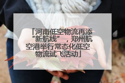 河南低空物流再添“新航线”，郑州航空港举行常态化低空物流试飞活动