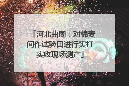 河北曲周：对棉麦间作试验田进行实打实收现场测产
