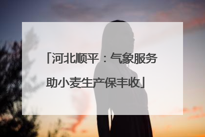 河北顺平：气象服务助小麦生产保丰收