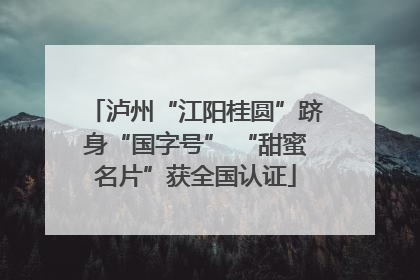 泸州“江阳桂圆”跻身“国字号” “甜蜜名片”获全国认证