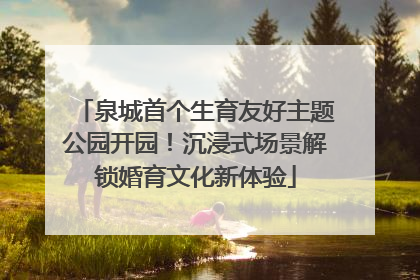 泉城首个生育友好主题公园开园！沉浸式场景解锁婚育文化新体验