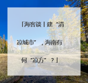 海客谈丨建“清凉城市”，海南有何“凉方”？